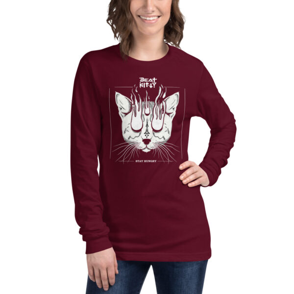 Beat Kitty - Stay Hungry - Unisex Long Sleeve Tee - Image 3